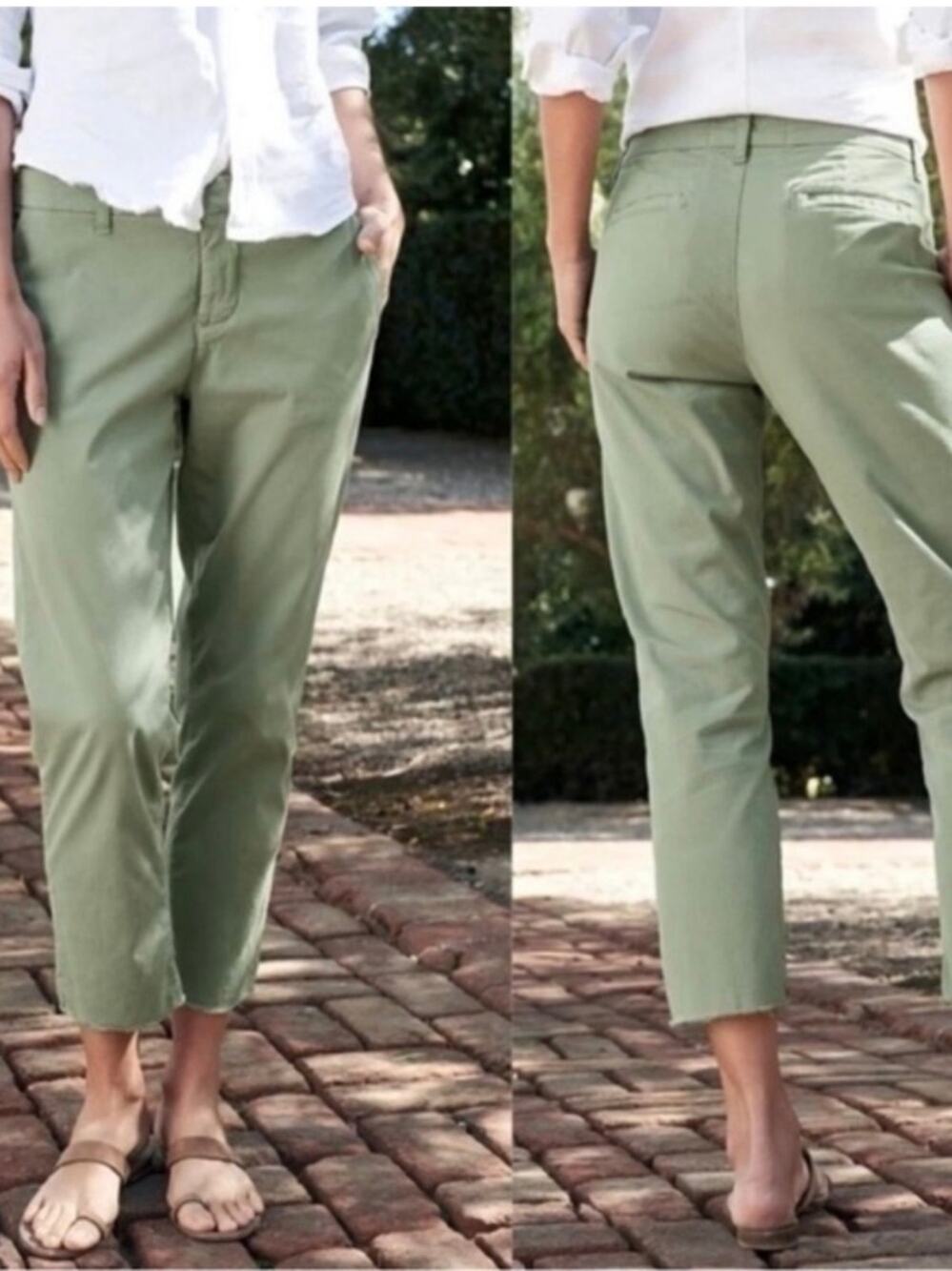 Frank & Eileen Wicklow Italian Chino Pant Green Sage SZ 8